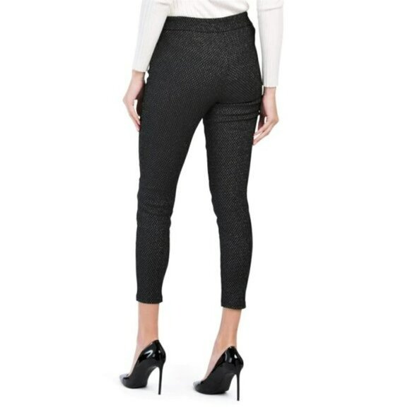 NWT Nanette Lepore Houndstooth Metallic Shimmer Stretch Skinny Dress Pants - Picture 2 of 8